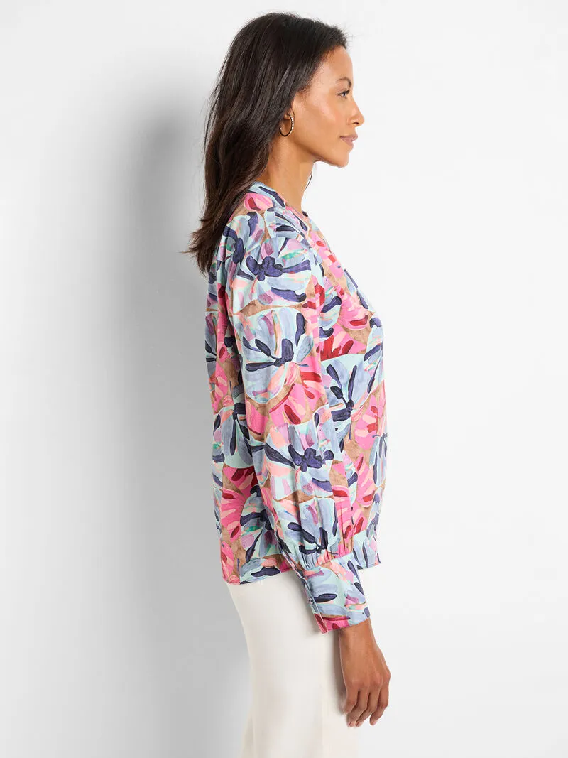 NIC ZOE Firework Foliage Woven Top