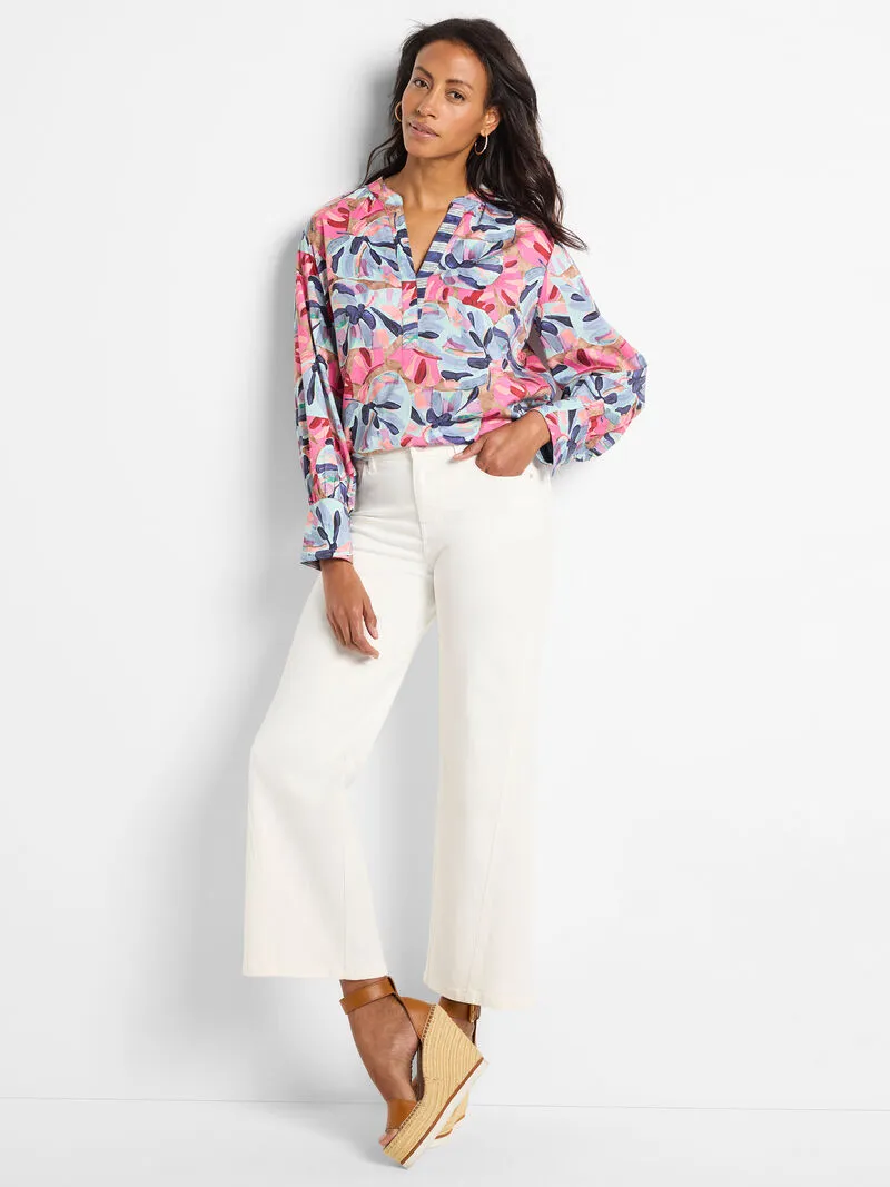 NIC ZOE Firework Foliage Woven Top