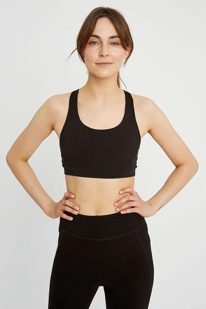 Organic Cotton Cross Back Yoga Crop Top