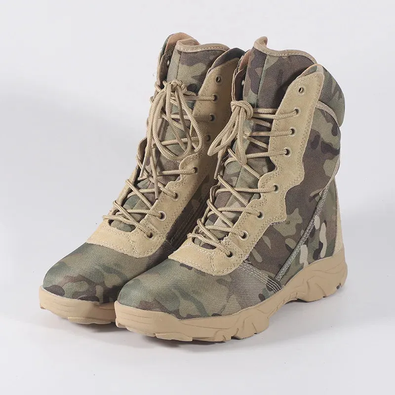 Outdoor Training Men Military Tactical Boots High-Top Desert Army Shoes Camouflage Combat Hunting Climbing Botas Hiking Shoes