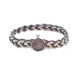 Oxidized Woven Chain Sterling Silver Bracelet