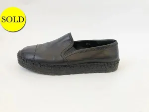 Prada Black Leather Espadrille Size 8.5