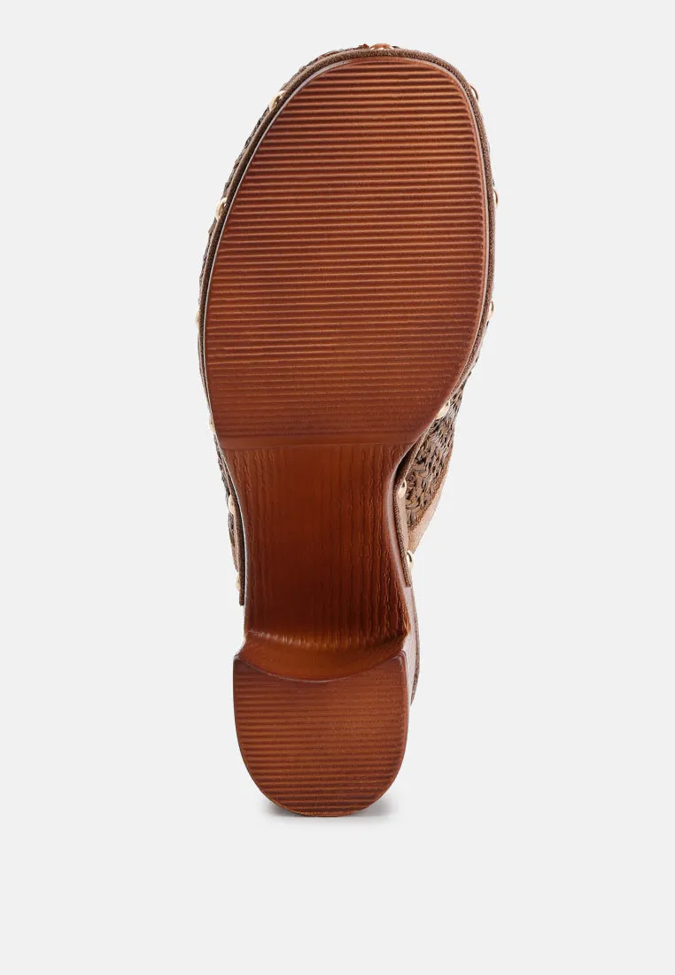 Raffia Platform Clogs By RAG