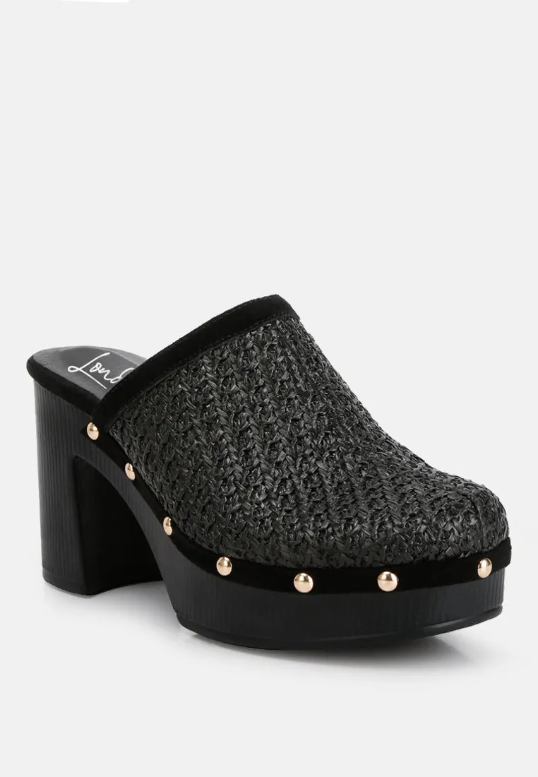 Raffia Platform Clogs By RAG