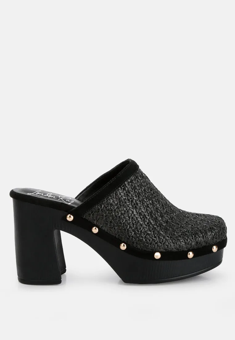 Raffia Platform Clogs By RAG