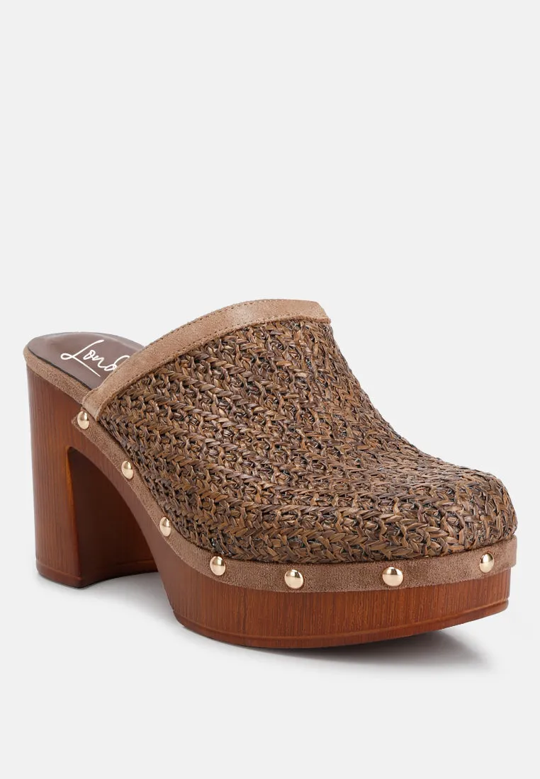 Raffia Platform Clogs By RAG