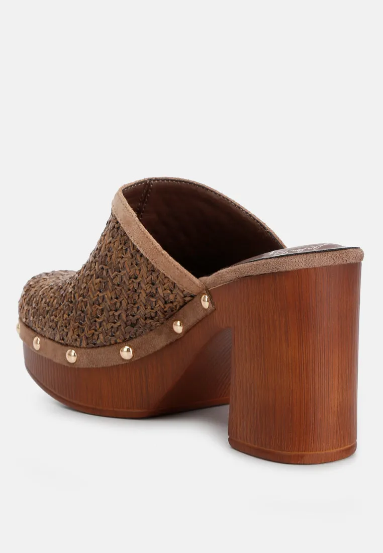 Raffia Platform Clogs By RAG