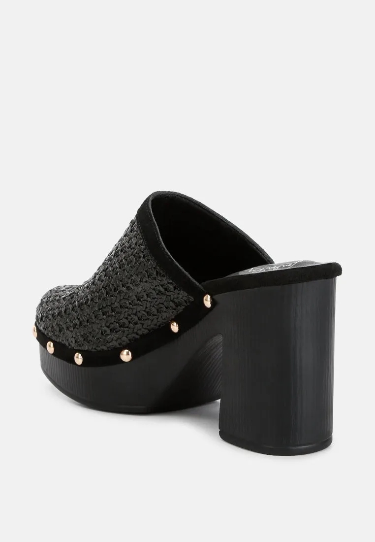 Raffia Platform Clogs By RAG