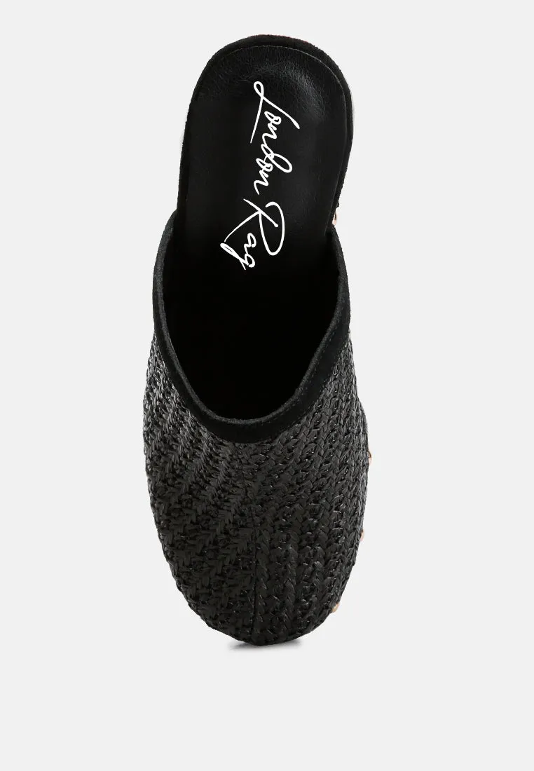 Raffia Platform Clogs By RAG