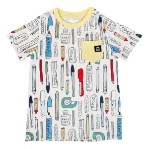 RAGS S/S Drop Back Chest Pocket Tee - Back to School - Cream