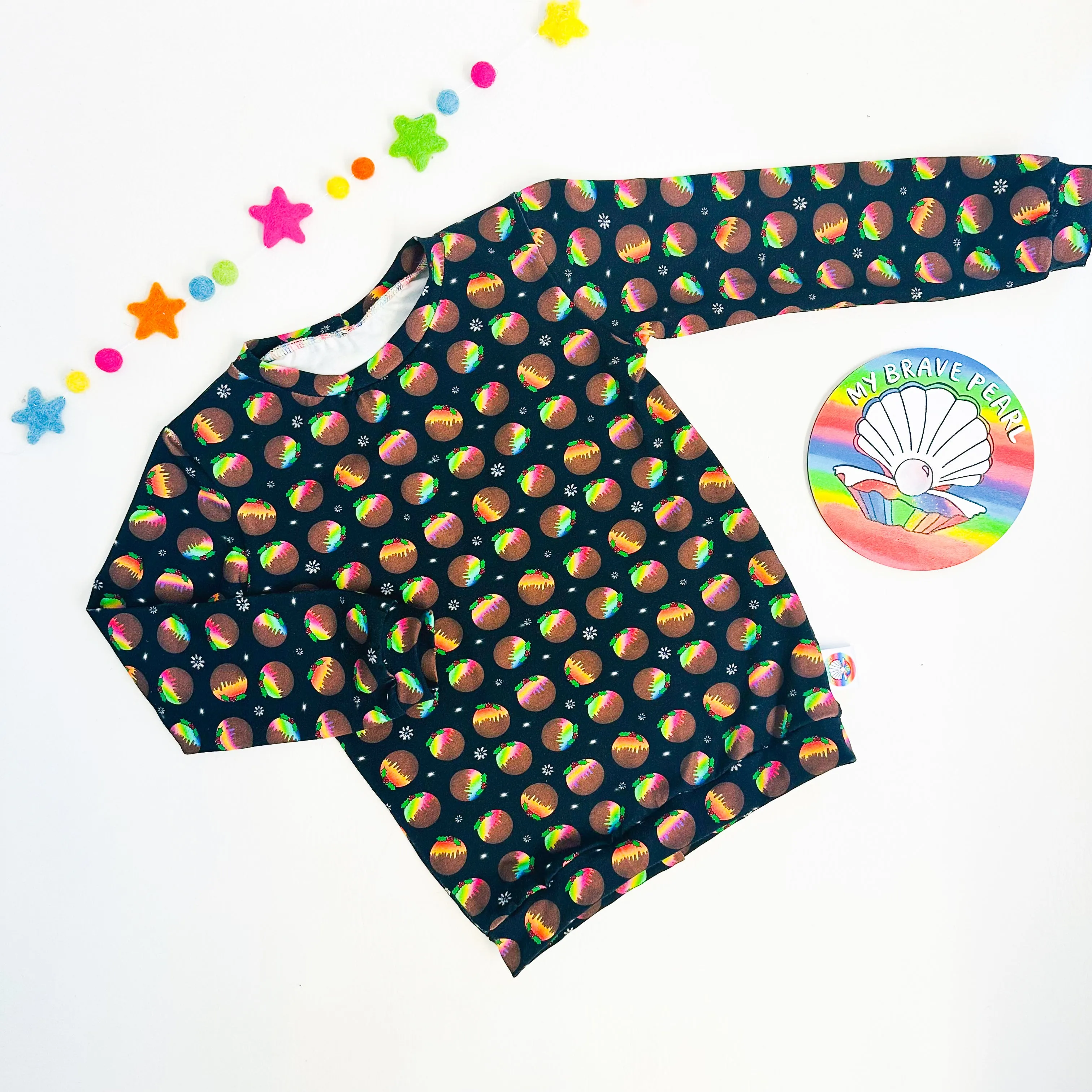 Ready To Ship 0-3M Christmas Puddings Long Sleeve Tee