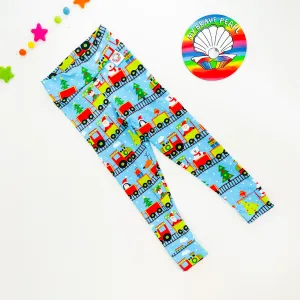 Ready To Ship 3-4Y Christmas Train Leggings