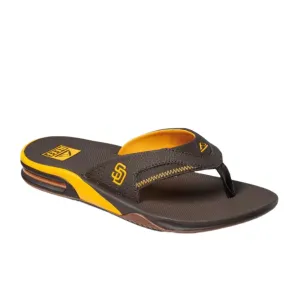 Reef Men's San Diego Padres Brown Fanning Bottle Opener Sandals