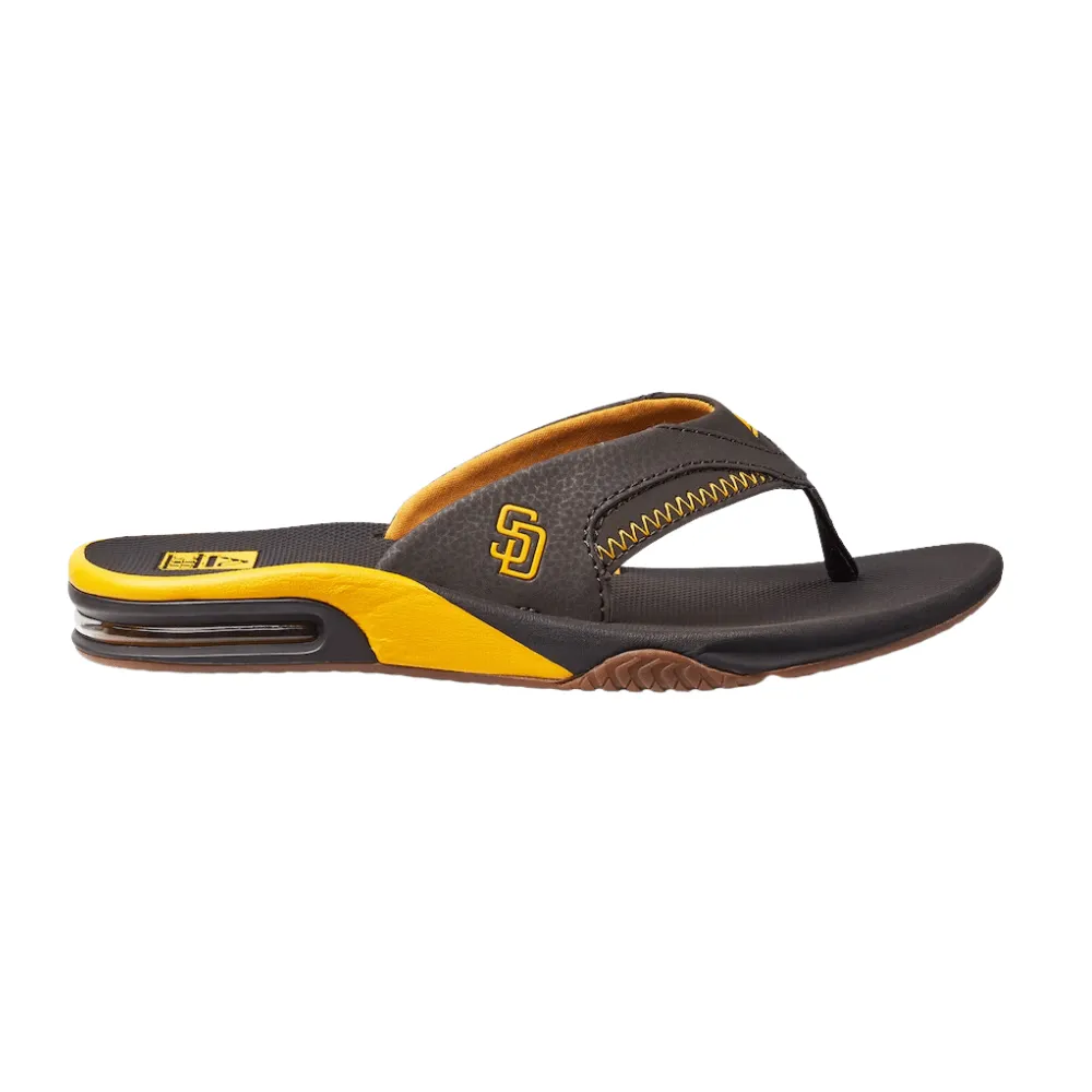 Reef Men's San Diego Padres Brown Fanning Bottle Opener Sandals