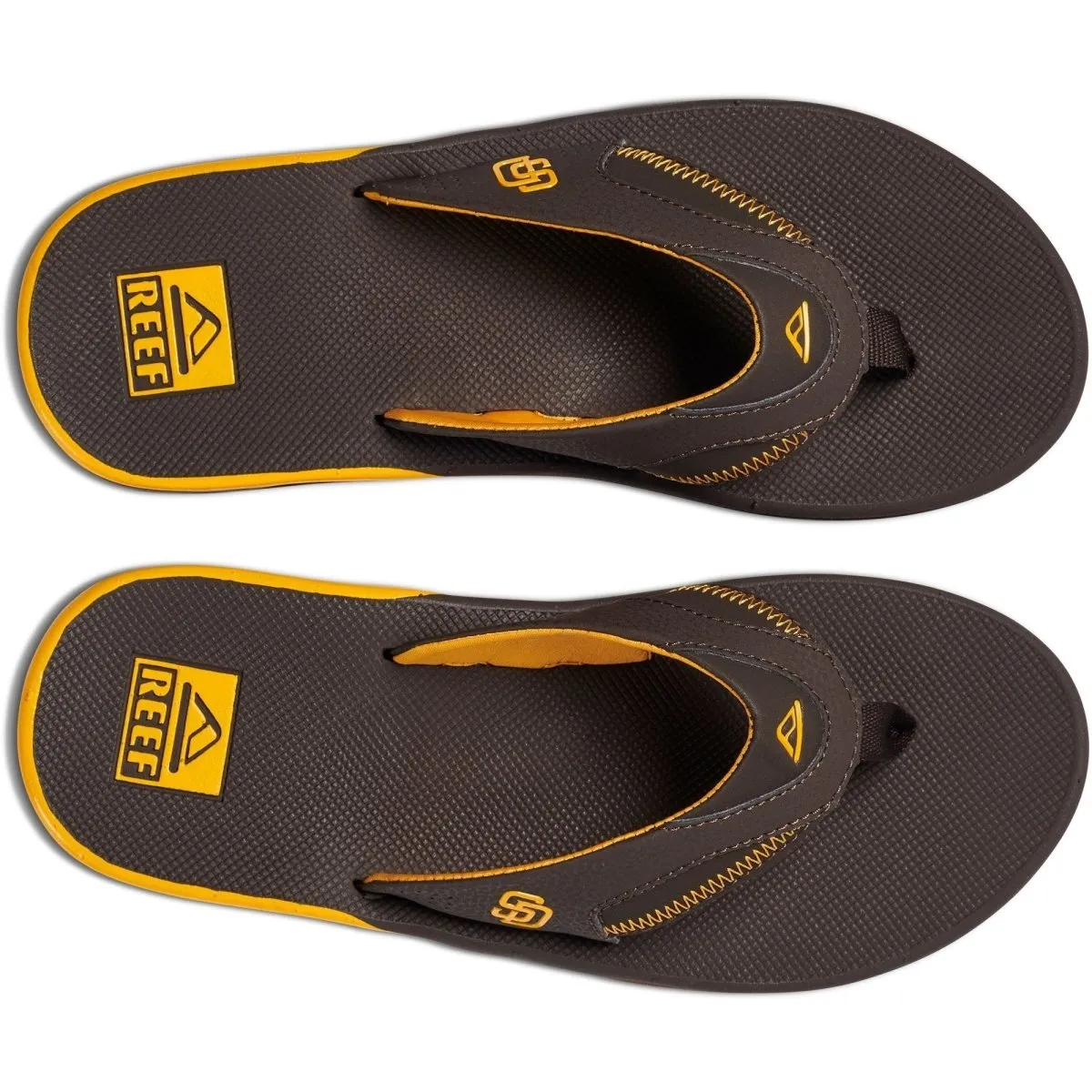 Reef Men's San Diego Padres Brown Fanning Bottle Opener Sandals
