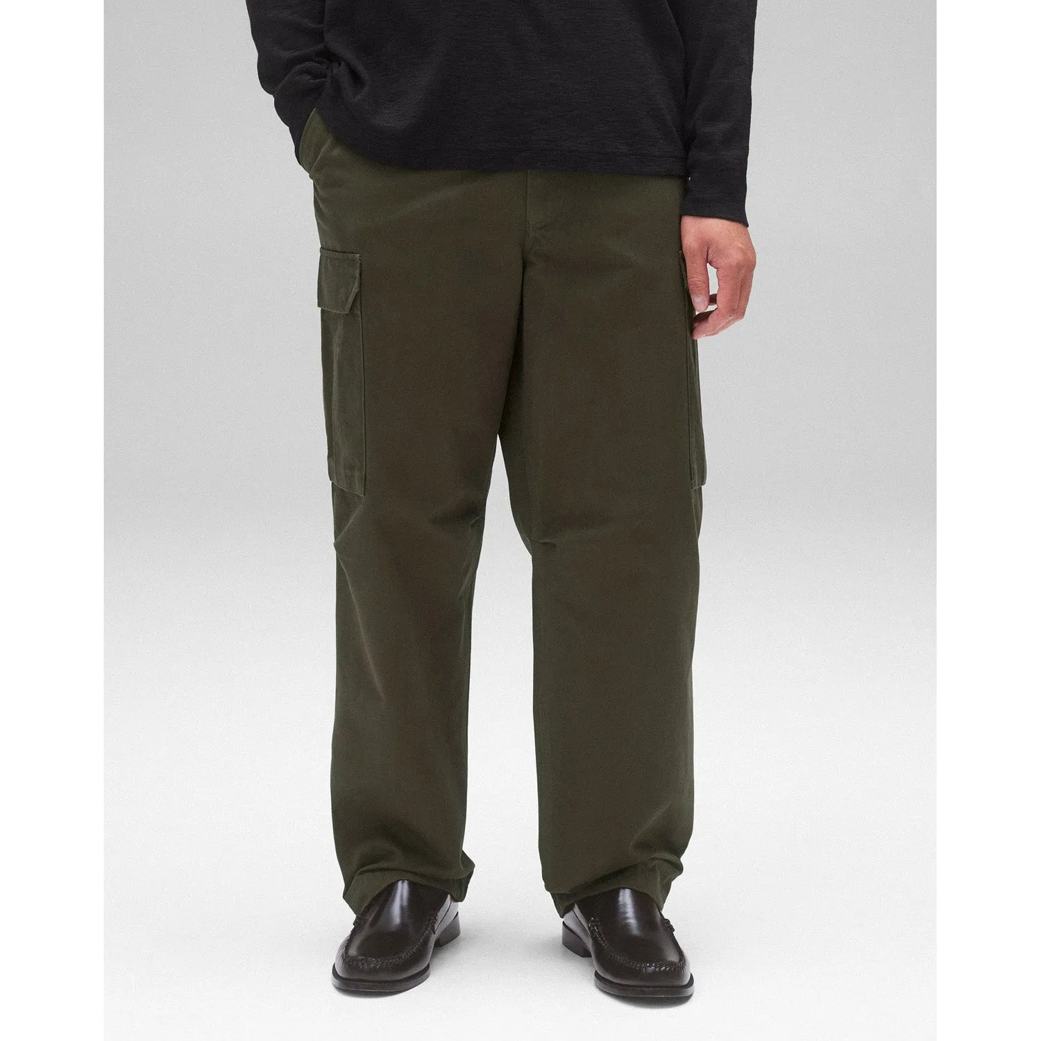 Reigning Champ Men Woven Cotton Chino Keeper Pant Dark Olive