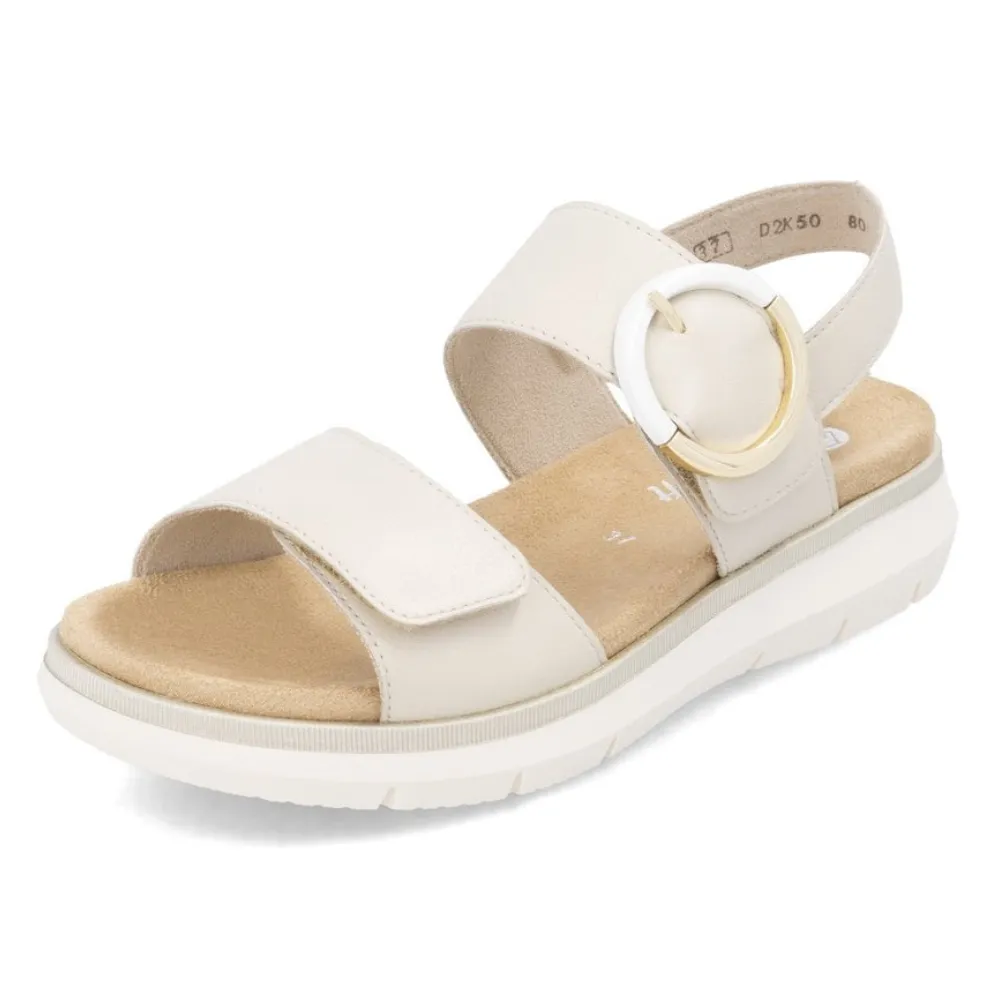 Remonte Jocelyn D2K50 White Leather Sandal (Women's)