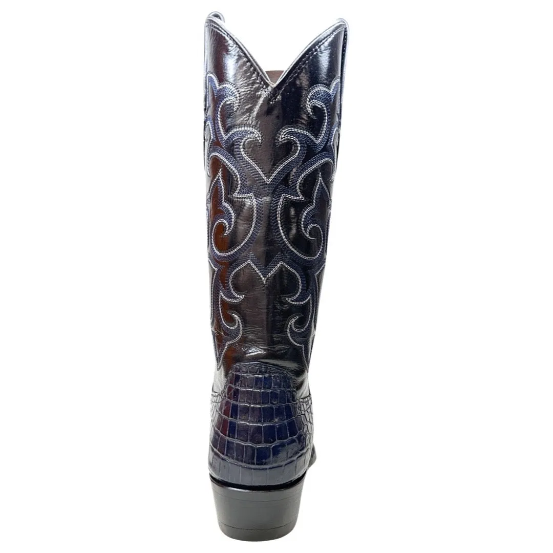 Safari Navy Blue Baby Nile Crocodile Belly Cowboy Boots