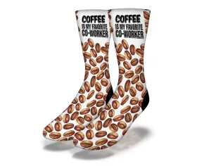 SAVVY SOX COFFEE COWORKER WHITE SOCKS