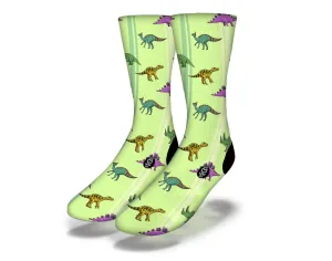 SAVVY SOX DINOSAUR STRIPED GREEN SOCKS