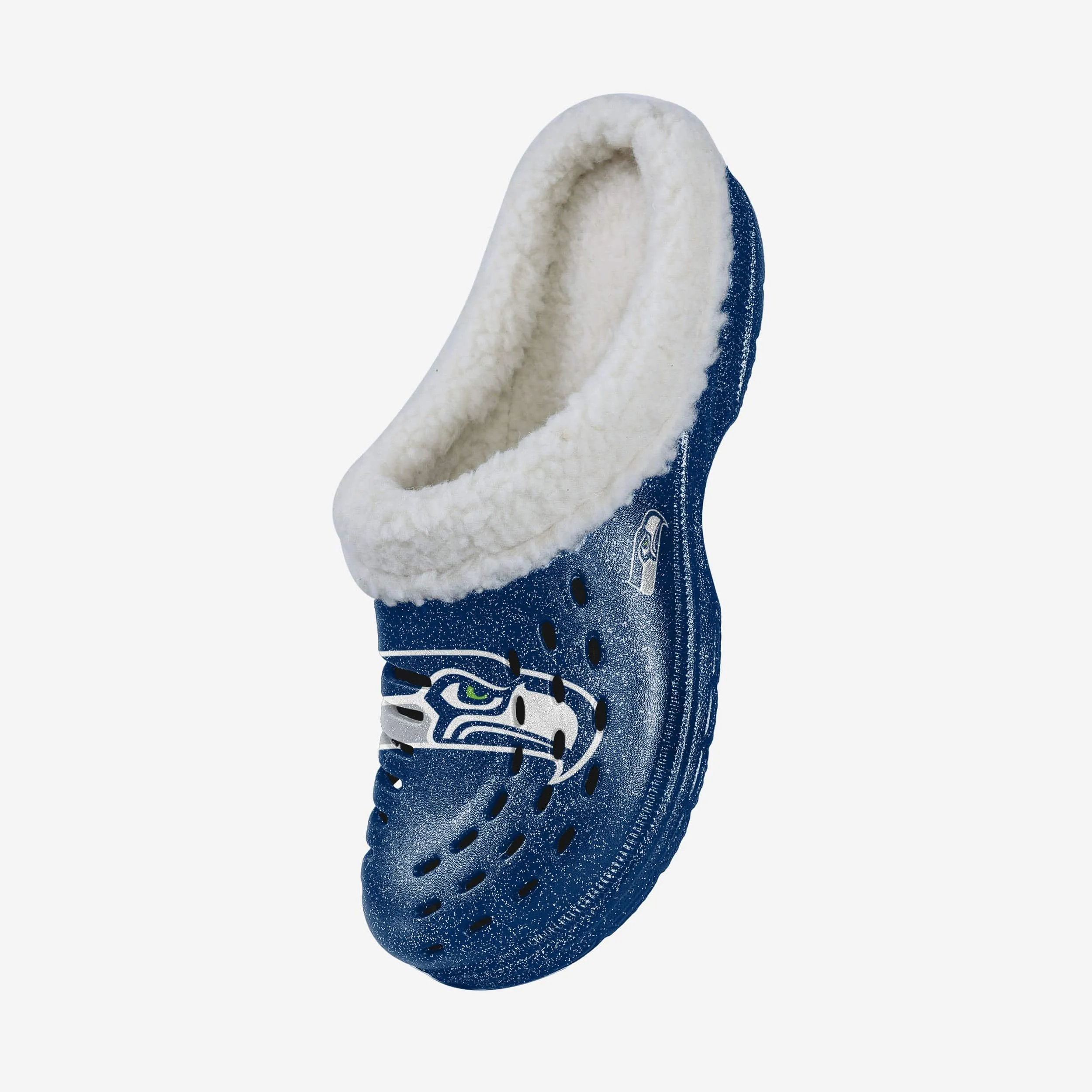 Seattle Seahawks Womens Sherpa Lined Glitter Clog