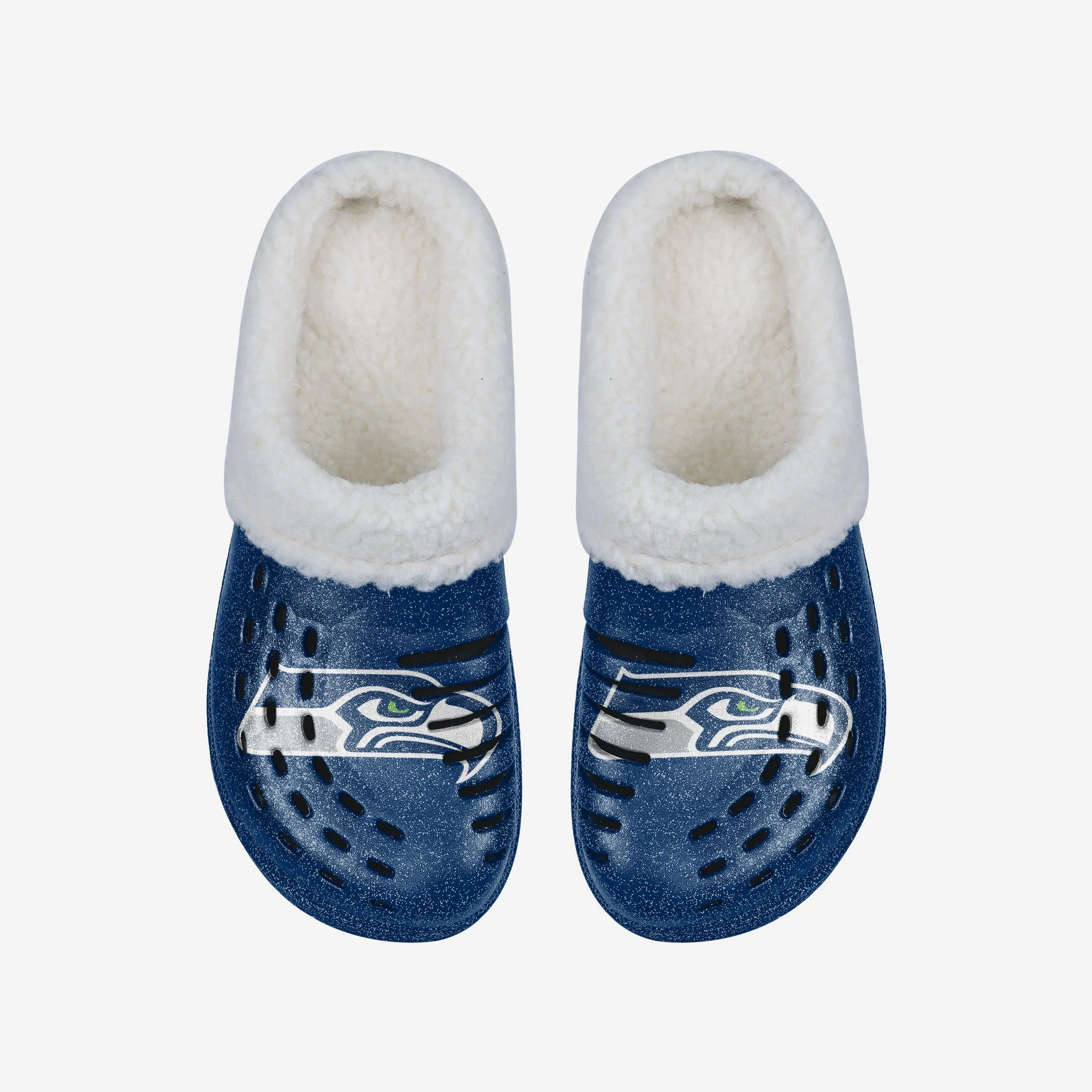 Seattle Seahawks Womens Sherpa Lined Glitter Clog