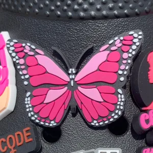 SHOE CHARMS - PINK BUTTERFLY