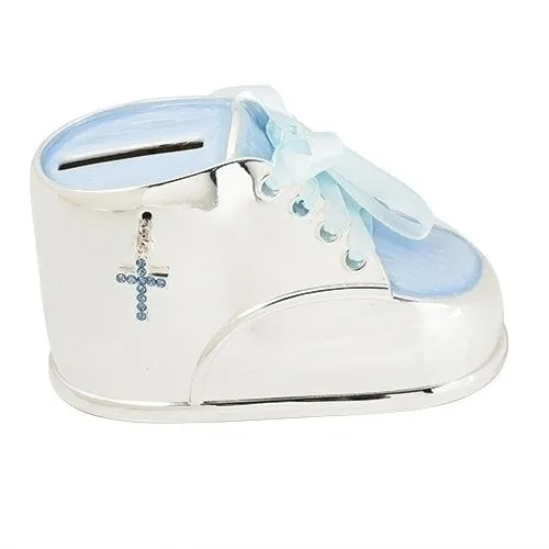 Silver and Blue Shoe Bank   2 1/2"