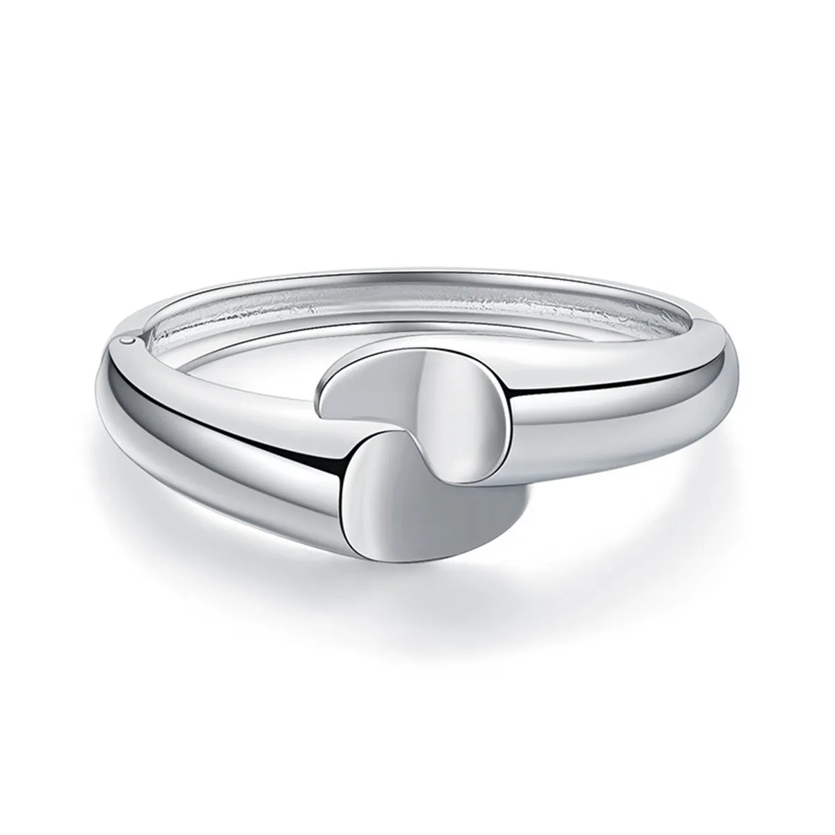 Silver-Plated Comma Bypass Bangle