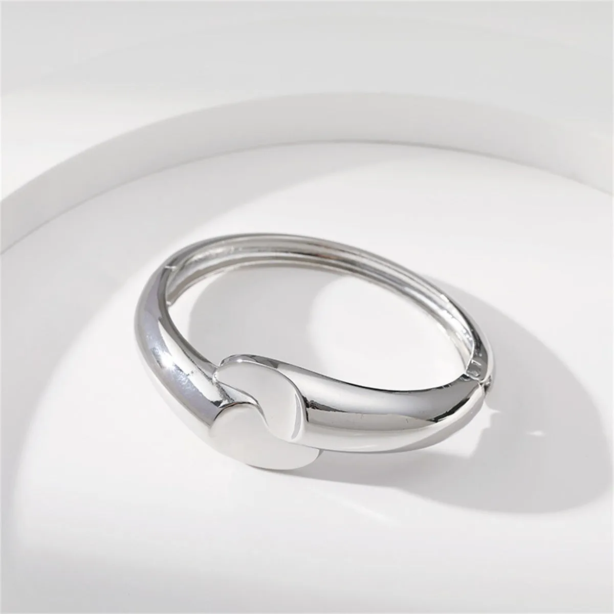 Silver-Plated Comma Bypass Bangle