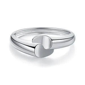Silver-Plated Comma Bypass Bangle