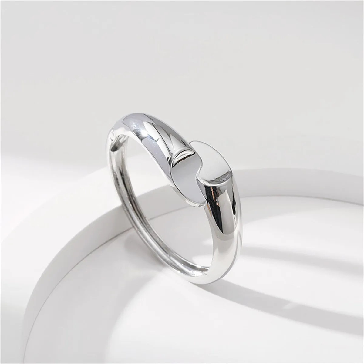 Silver-Plated Comma Bypass Bangle