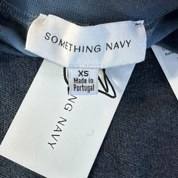 Something Navy oversized Reversed Jersey Sweatshirt in size XS