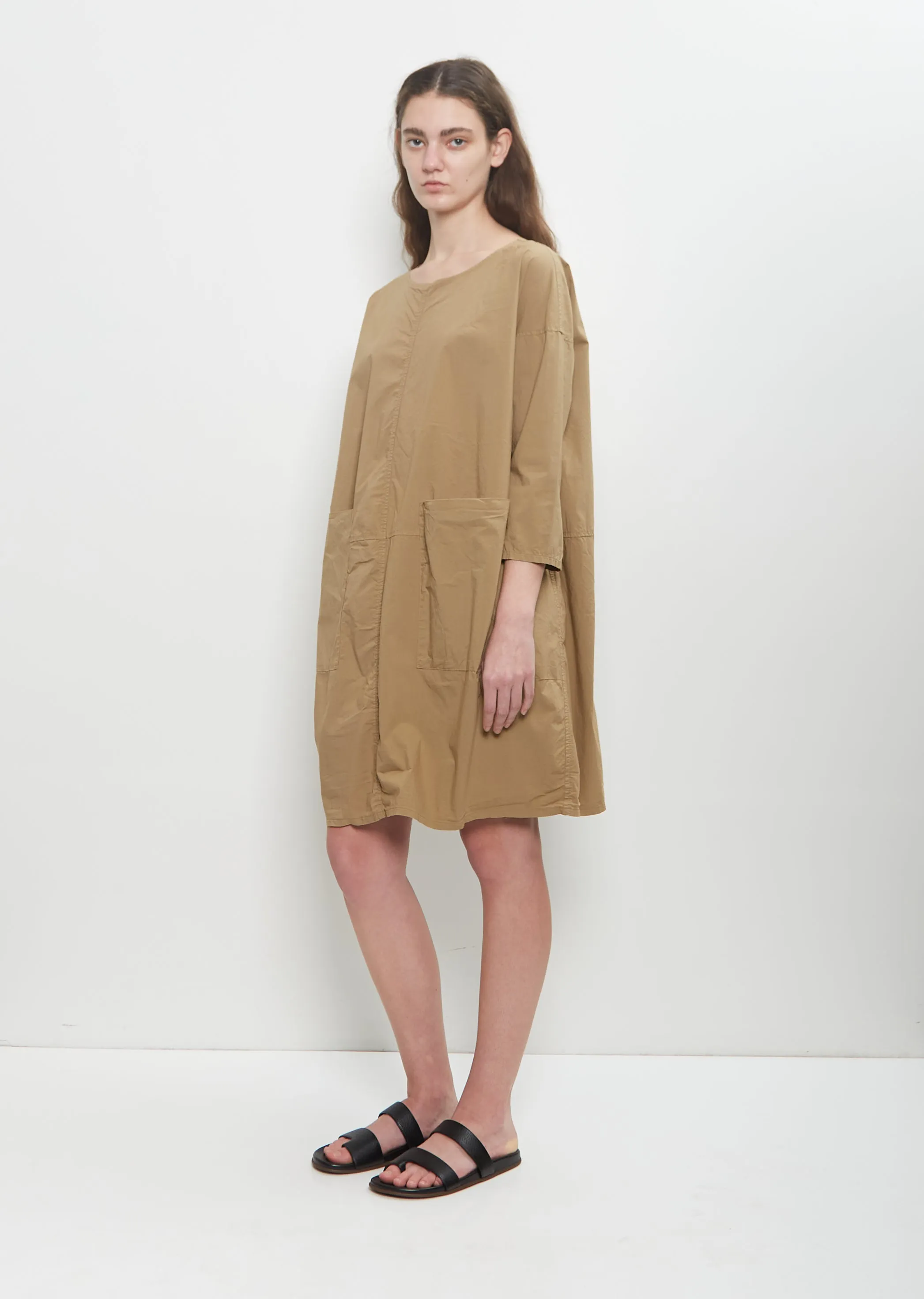 Stretch Canvas Tasche Dress — Gold