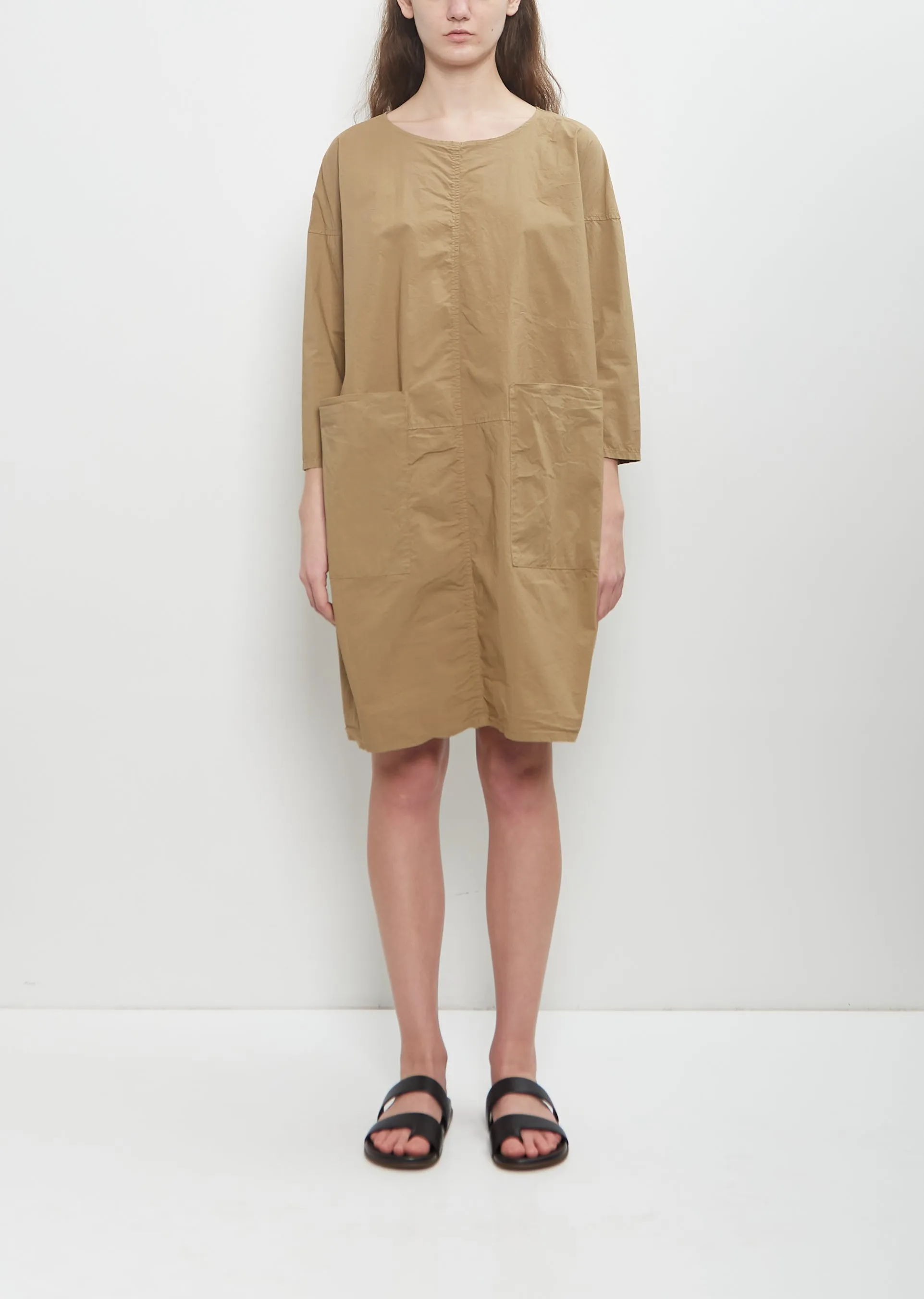 Stretch Canvas Tasche Dress — Gold