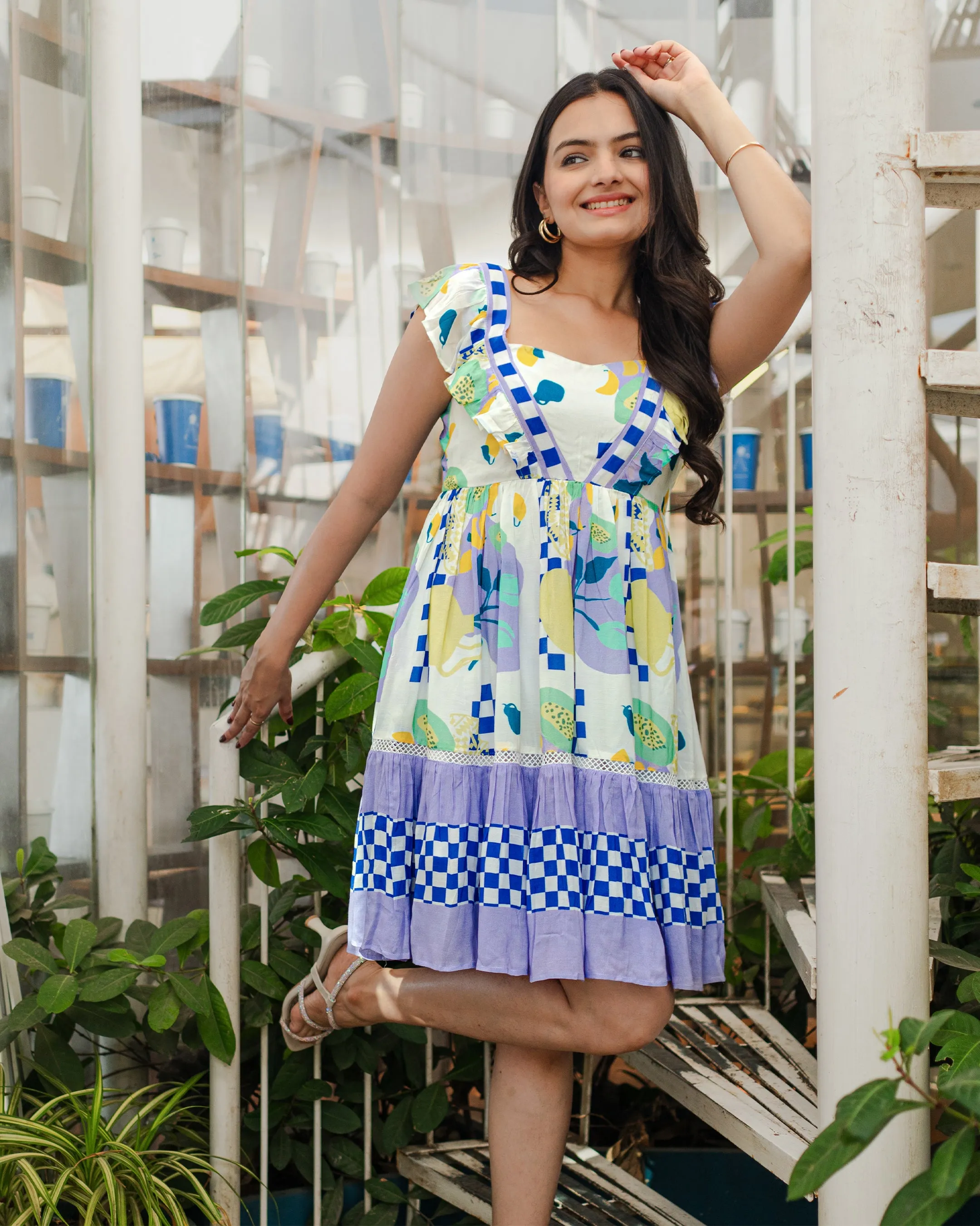 Sunlit Mosaic Mini Dress
