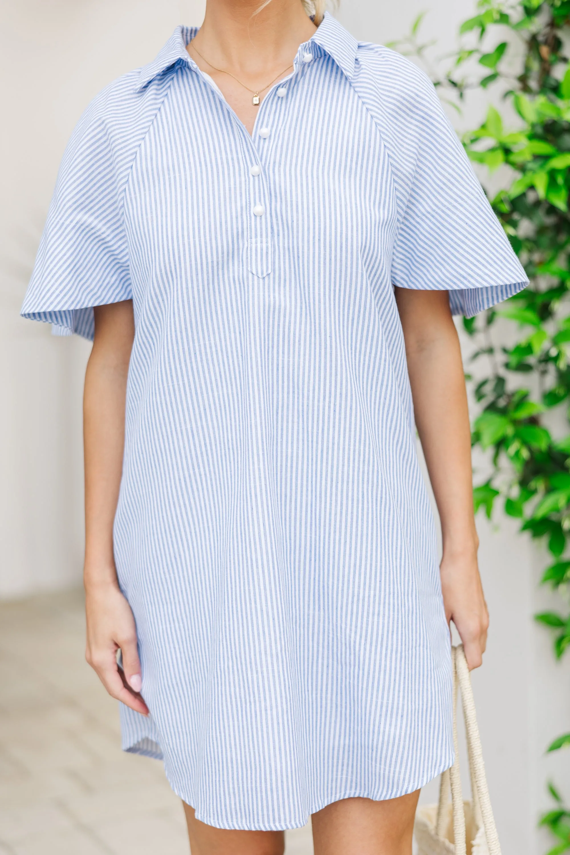 Talk It Through Blue Striped Dress