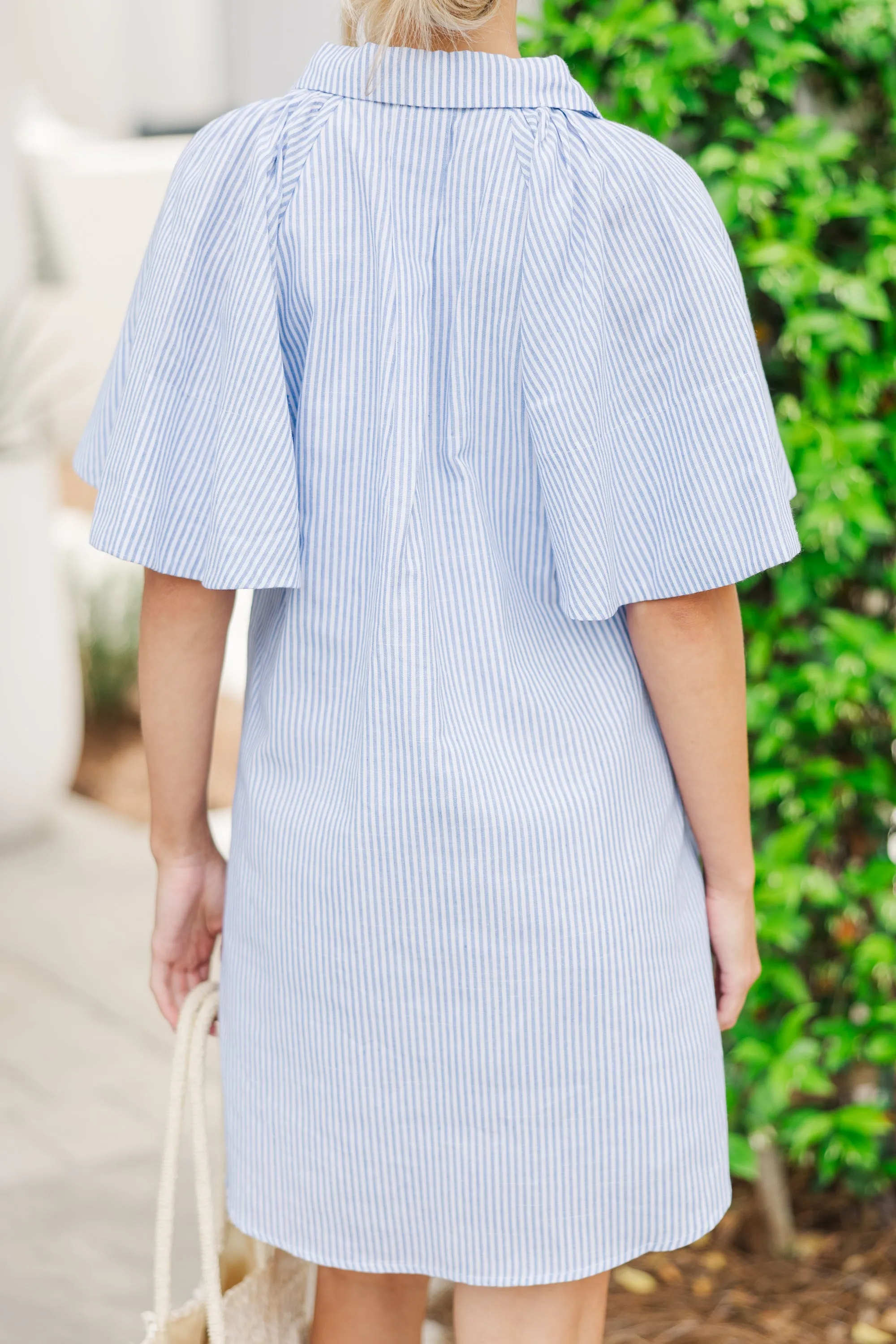 Talk It Through Blue Striped Dress