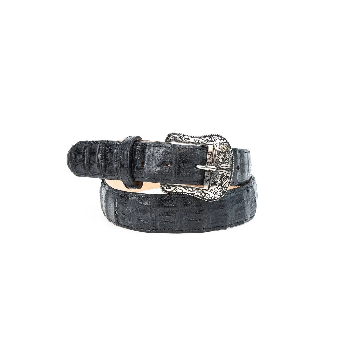 TANNER MARK EXOTIC BELT Caiman Black Luxury Belt