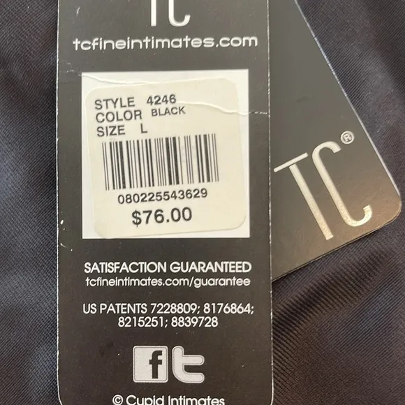 TC Bodysuit Firm Control Black Size Large NWT