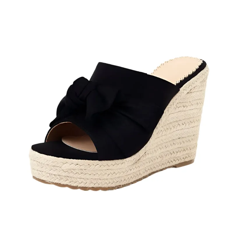 THE Espadrille Peep Toe Wedge Slide