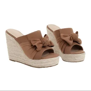 THE Espadrille Peep Toe Wedge Slide