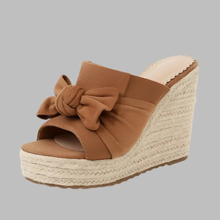 THE Espadrille Peep Toe Wedge Slide