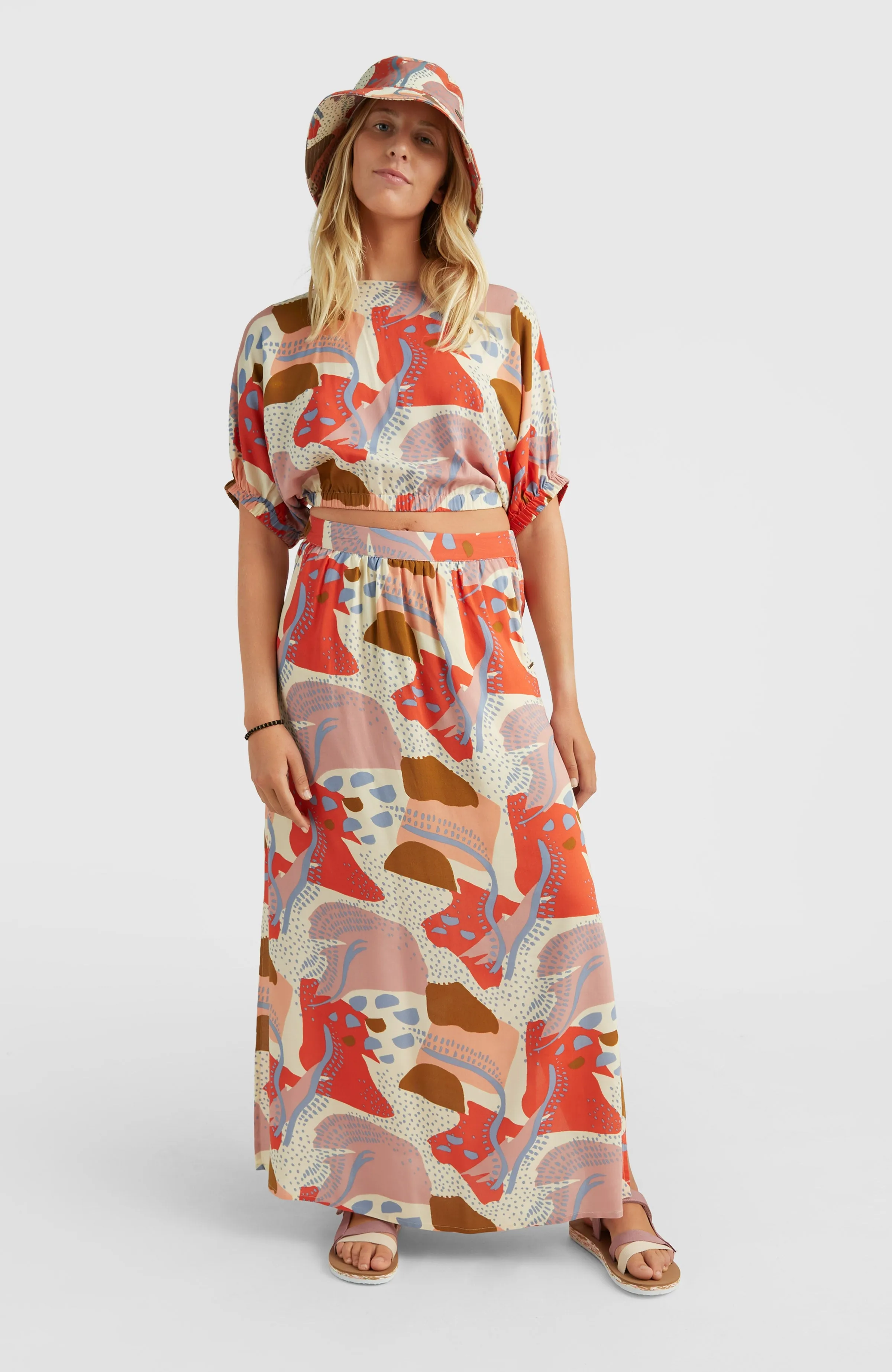 Tidda Woven Crop-Top | Patchwork Print