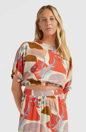 Tidda Woven Crop-Top | Patchwork Print