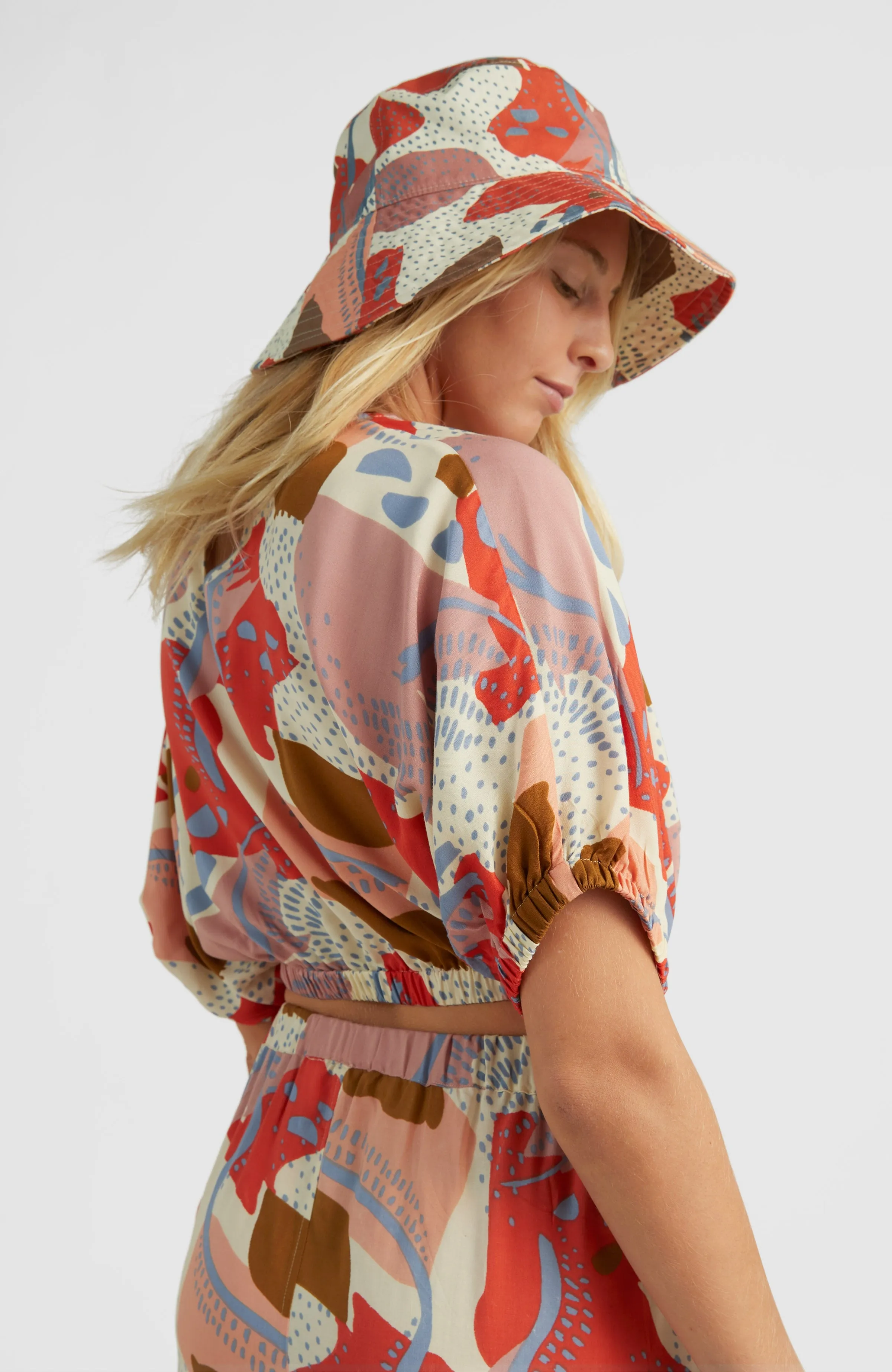Tidda Woven Crop-Top | Patchwork Print