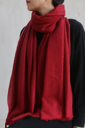 Tissue Weight Cashmere Scarf | Red