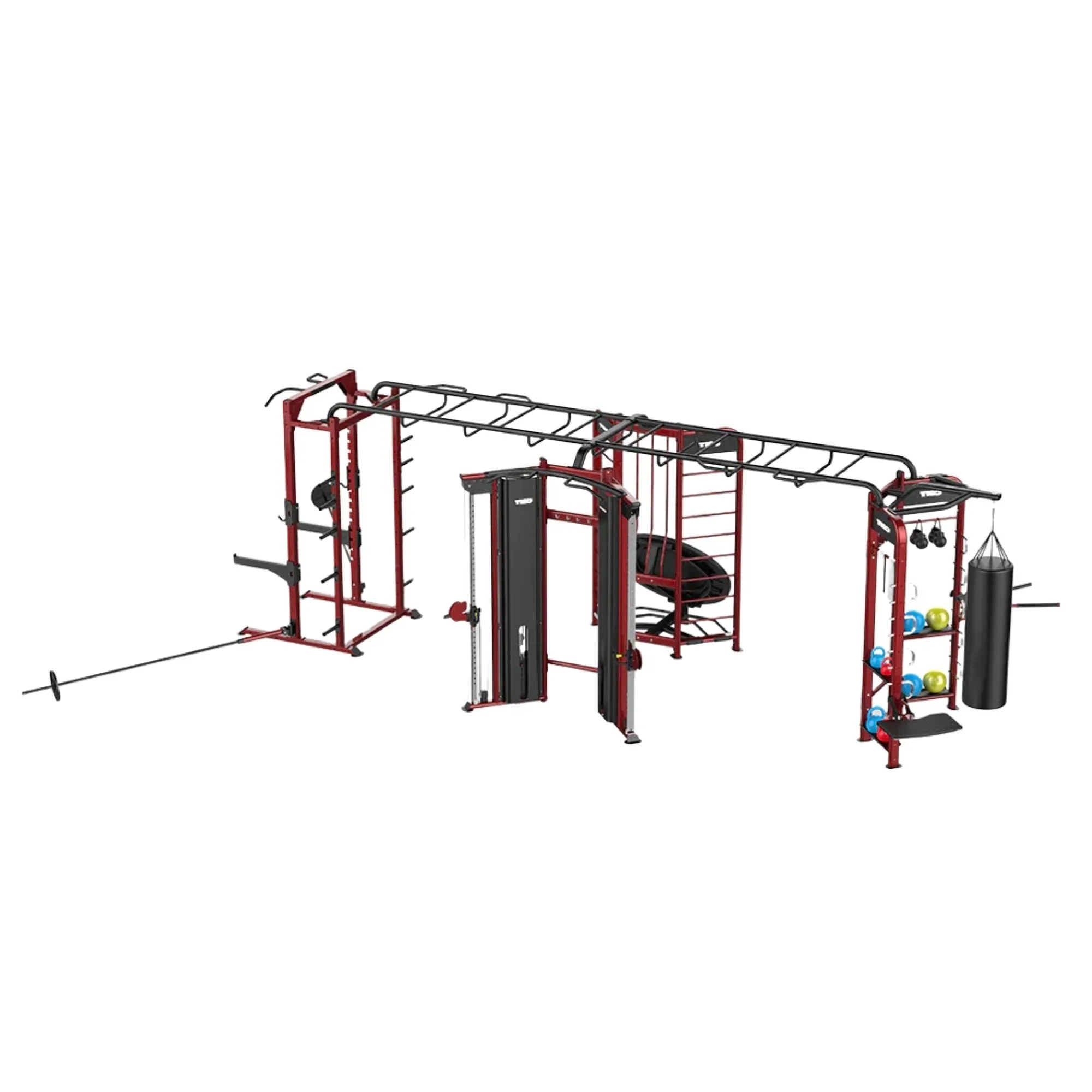 TKO 9901 Functional Trainer, Power Rack, Boxing & Rebounder Station