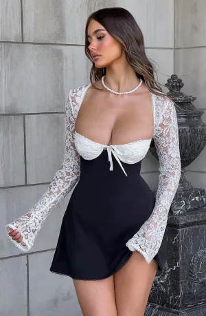 Twilight Temptation Mini Dress - Black/White