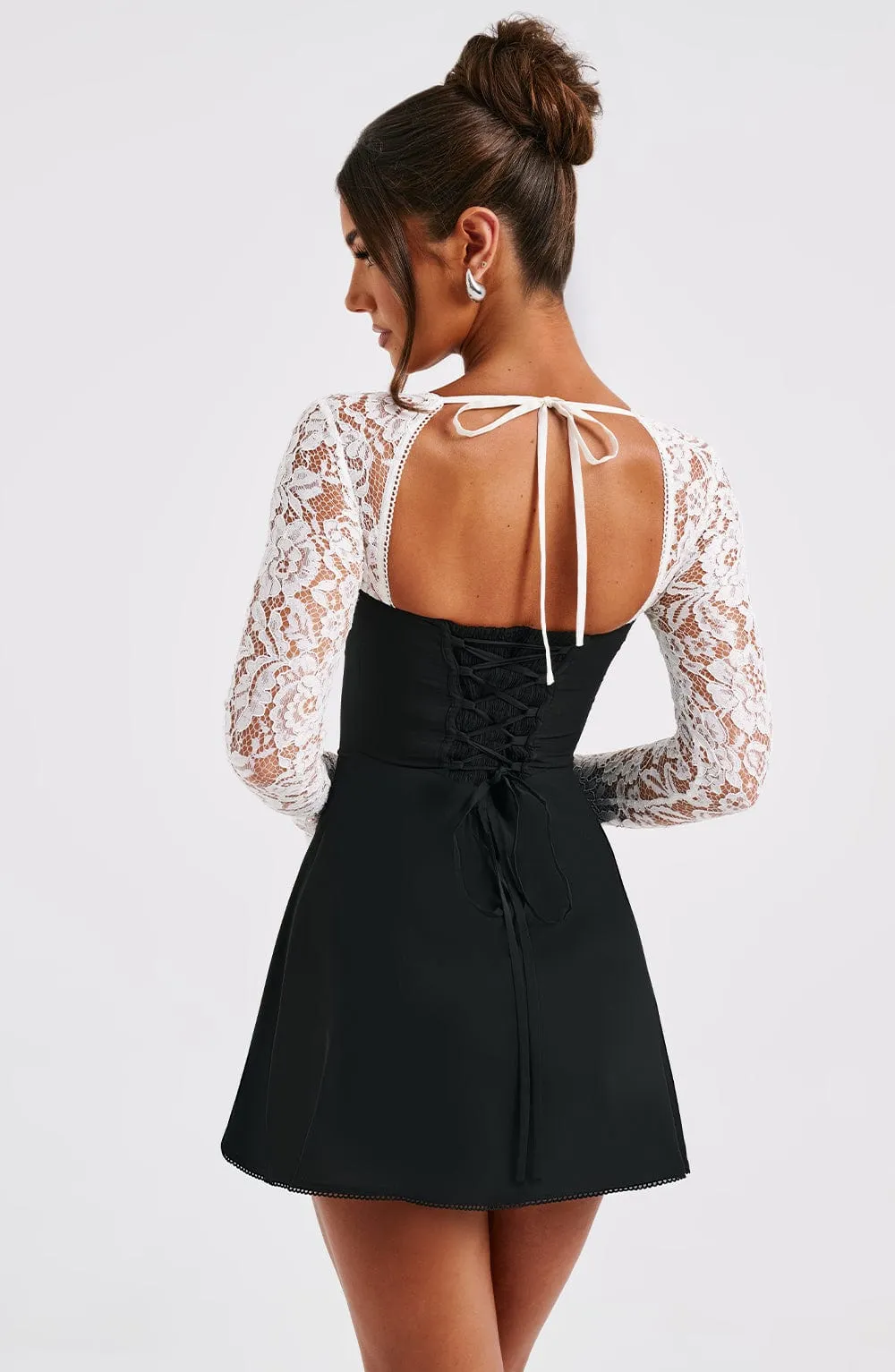 Twilight Temptation Mini Dress - Black/White